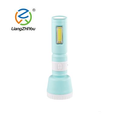 China New Design USB Camping Flashlight Rechargeable Port Led Charging Plastic Torch With Position Light for sale