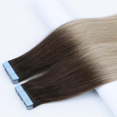 China 100% Virgin Remy Tape Human Hair 100% Brazilian Straight Remy Hair Extension Factory Wholesale Ash Blonde Price for sale