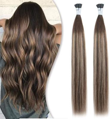 China Silky Straight Wave FH Remy Human Hair Double Drawn Colored Wholesale I Tip Balayaged Hair Extensions In Beautiful Look for sale