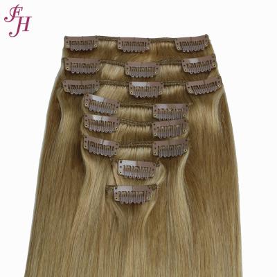 China #27 Inch Silky Straight Wave FH 30 Clip In Hair Extension 8pcs One Set Ins Straight Remy Human Hair Extensions Clip for sale