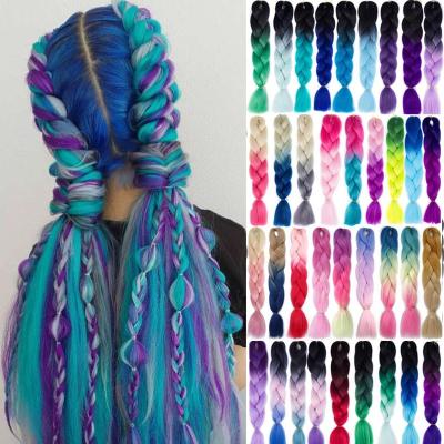 China Hot Water Arrangement Synthetic Firber FH Free Sample Crochet Yaki Style Elephant Xpression Afro Braid Hair Jumbo Synthetic Bulk Hair For Braids for sale