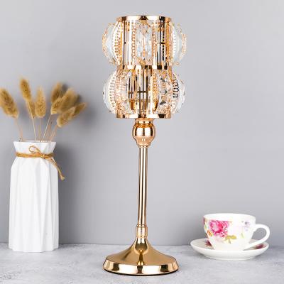 China Beautiful Gold Crystal Tea Light Candle Holder Table Decoration Wholesale High Quality Home Decoration ZX111 for sale