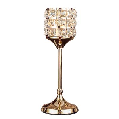 China Beautiful Gold Crystal Tea Light Candle Holder ZX035 High Quality Home Decor Table Wholesale Home Decoration for sale