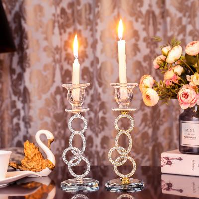 China Factory Direct Supply Home Decoration Charming Unique Design Crystal Tea Ring Light Circular Candle Holders ZX020/021 for sale