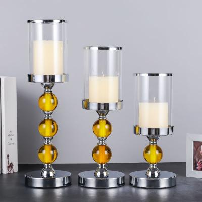 China Creative Metal Crystal Candle Holder Factory Wholesale European Style Candlesticks For Home Decoration Wedding ZX400 for sale