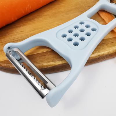 China Multifunctional Viable Broth OEM Ultra Sharp Plastic Potato Cutter 4 In 1 Shape Vegetable Swivel Y Peeler for sale