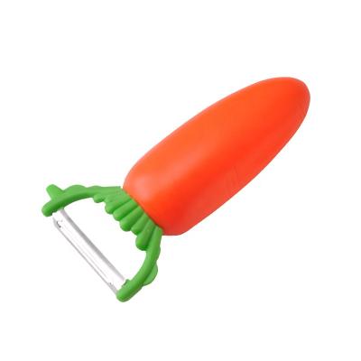 China Sustainable Red Cute Potato Peeler 2021 Hot Sale Carrot Shape Swivel Y Vegetable Peeler Kitchen Accessories For Supermarket Promotion Gift for sale