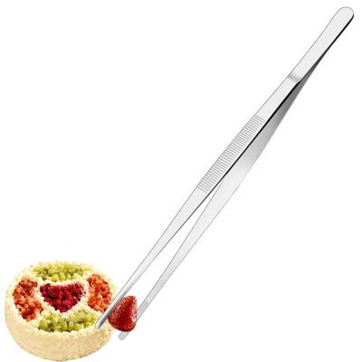 China Viable 8 Inch 20cm 18/8 304 Food Tongs Chef Plating Culinary Tweezers Stainless Steel For Kitchen Cooking for sale