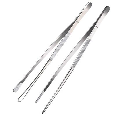 China Kitchen Sustainable 2 Pcs 12 Inch Fine Tweezers Tongs, Extra Long Stainless Steel Tweezers Tongs for sale