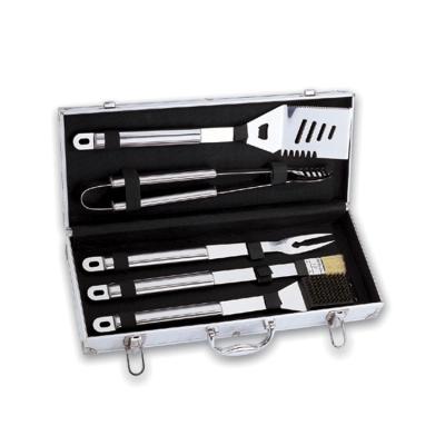 China Easily Cleaned 5 Pieces Stainless Steel BBQ Tools Case BBQ Tool Kit 5-in-1 BBQ Accessories Grill Utensils for sale