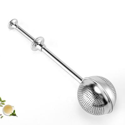 China WITH LID Hot China Supplier 304 18/8 Stainless Steel Long Handle Loose Leaf Tea Infuser Strainer for sale