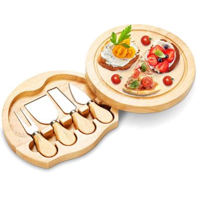 China Kitchen Resturant Bakery China Factory Kitchen Tools Wooden Cheese Board Set With 4 Pieces Cheese Tools for sale