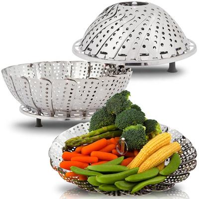 China Sustainable Vegetable Steamer Basket Stainless Steel Steamer For Cooking for sale