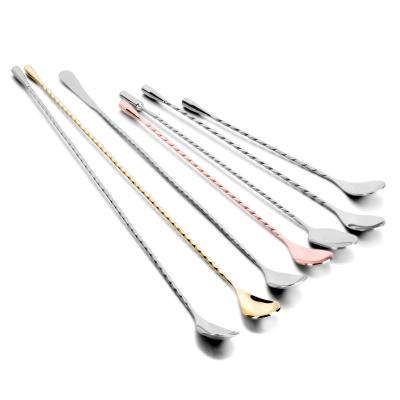 China Viable Stock 304 Amazon Bar Hot Cocktail Shaker Spoon 12 Inch Stainless Steel Bar Mixing Spoon for sale