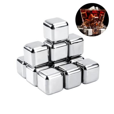 China Reusable Beverage Bar Wishkey Cocktail Rocks 304 Stainless Steel Ice Cube Whiskey Stones Whiskey Cooling Stones for sale