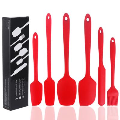 China Amazon Kitchen Viable Hot Selling Mixing Scraper 6 Pieces Spatula Set Silicone for sale