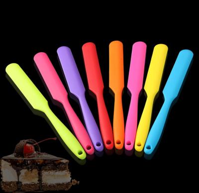 China Amazon Stocked Hot Cooking Tools Cake Scraper Long Head Slim Silicone Spatula For Butter Prep for sale