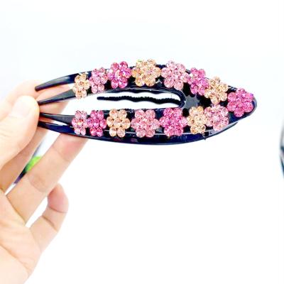 China Full Curving Diamond Plastic Hairpin For Women Hairpins For Buns for sale