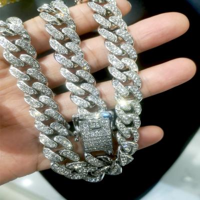 China CUBAN rhinestone chain diamond rhinestone hip hop hip hop necklace jewelry accessories alloy popular men's border jewelry full for sale