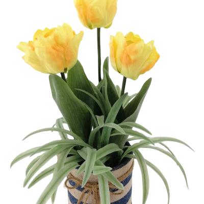 China Minimalist Potted Artificial Flower For Decoration Orchid Tulip Artificial Flower for sale