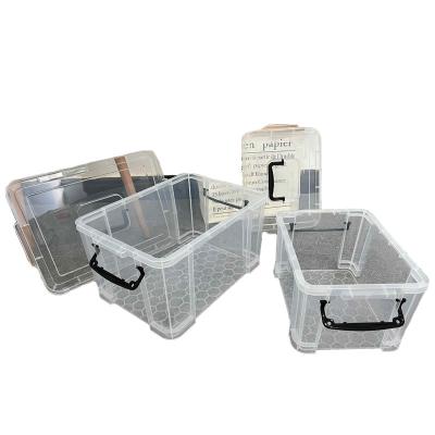 China 2022 viable wholesale 62L home clothes large transparent clothes storage box for storage for sale