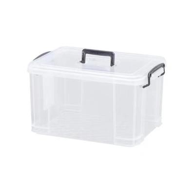 China Sustainable Promotion Multi Size Plastic Christmas Storage Bin 8L Clear Plastic Container With Lid for sale