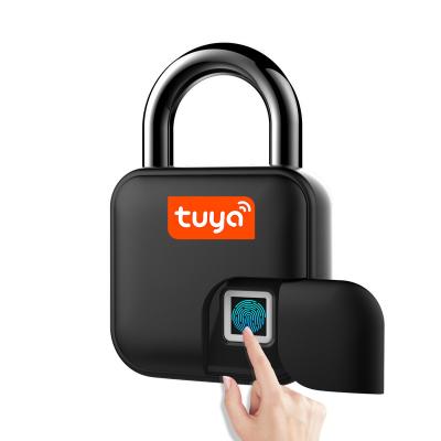 China Waterproof Fingerprint Padlock Locker Tuya WIFI Smart APP Unlock Digital Lock Padlock Fingerprint Metal Biometric Padlocks 10 GROUPS for sale