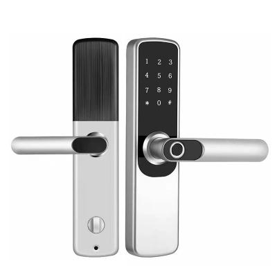 China Tuya Digital Wooden Fingerprint Hotel Cerradura Inteligente Ferreteria Mobile System Lock Tuya Wifi Door Smart Door Lock for sale