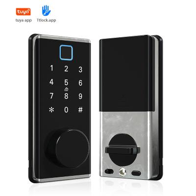 China Home TT US Fingerprint keyless keypad electronic digital intelligent auto door lock app security wifi number tuya keyless keypad auto deadbolt for sale