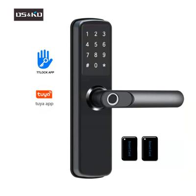 China Ttlock Shenzhen door handle bedroom knob tuya fingerprint wifi app digital smart electric mortise mortise code electronic home door locks for sale