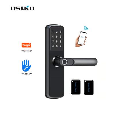 China Ttlock tuya cerradura smart alarm rfid home electronics door lock digital hidden fingerprint smart lock door with tuya or ttlock for sale