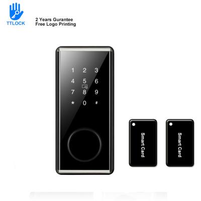 China Zinc alloy time assist BT code safe wooden cylinder wifi magnetic key digital key deadbolt lock for sale