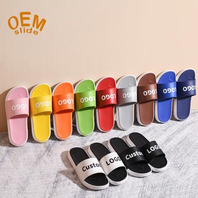 China CUSHIONING Custom Homm Slippers Sandals Raining Rubber Print Logo Slippers Large Non-slip Beach Slippers Wholesale for sale