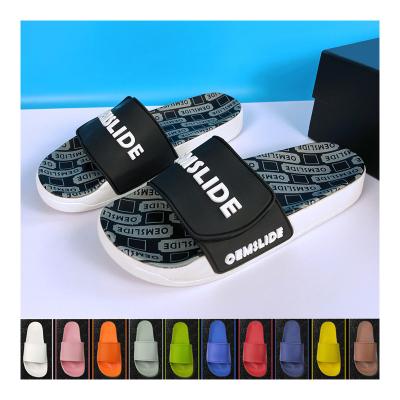 China Custom Design OEM Custom Design Slide Sandal 3D Simple PVC CUSHIONING Slides Sandals Customized Color Man Beach Slides Flat Printed Sandal for sale