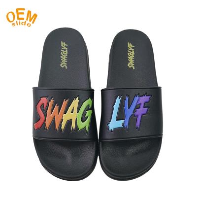 China CUSHIONING Fashion Sandals Slides Embossed Custom Slippers Logo Embroidery Slippers Logo Slippers Design Blank Embossed for sale