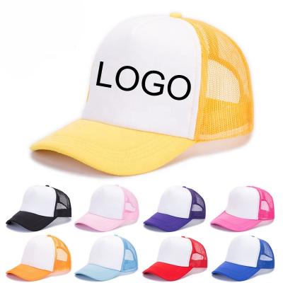 China COMMON Custom Caps Promotional 5 Panel Snapback Embroidery Net Hats Logo Printing Trucker Mesh Cap For Men for sale