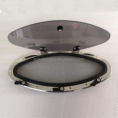 China Marine Outfitting Eye Shape 316L Stainless Steel Opening Portlight Portlight Window Hatch for Marine Boat Yacht for sale