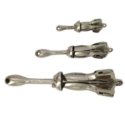 China Diverse Weight 316 Stainless Steel Yacht Boat Anchor Accessories Marine Hardware Folding Boat Anchor for sale