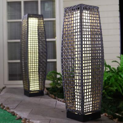 China Hot Sale 3 Type S,M,L Outdoor Waterproof Garden Solar Panel Lamp Rattan Garden Lighting Led Lawn Lamp for sale