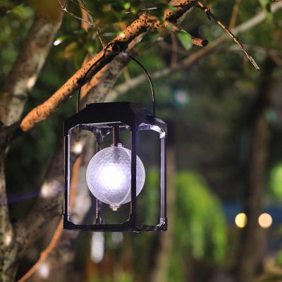 China Hot Sales Outdoor Camping Hanging Solar Lanterns Recharge Ball Lantern Flickering Lamp Outdoor Yard for sale