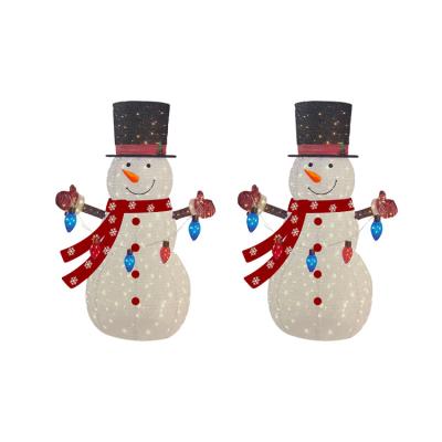 China Foldable Christamas Decoration Snowman Light Christmas Holiday Decoration Lights 300 Flickering Lights For Decor for sale