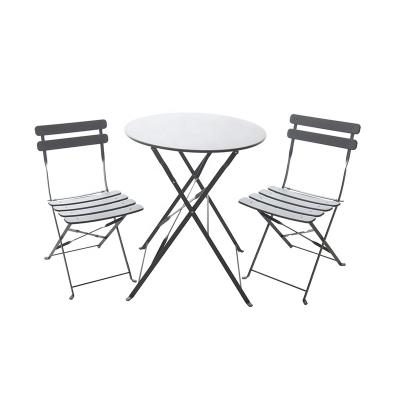 China Japanese Round Modern Tea Coffee Cafe Metal Foldable Garden Sets Outdoor Furniture Folding Garden Furniture Sets for sale