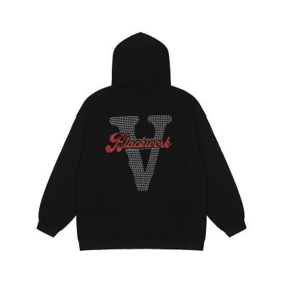 China Custom fuller sizesweatshirts anti-shrink men's hoodies zip rhinestone hoodie for sale