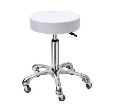 China Salon/Massage/Facial/Desk/Vanity Rolling Salon Stool With With Wheels 360 Degree Hydraulic Swivel Heavy Duty Salon Stool Chair In White for sale