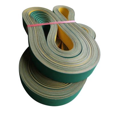 China Building Material Shops Customized Yellow Green Nylon Power Transmission Flat Belt for sale