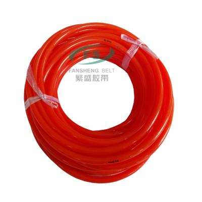 China Durability Transparent PU Green Orange Round Belt Polyurethane Drive Belt Smooth And Rough Surface for sale