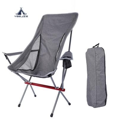 China Modern Outdoor Portable New Design Ultralight Portable  High-back Folding Camping Chair With Armrests for sale