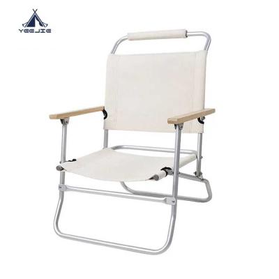 China Modern Yijie Luxury Modern Canvas Wood Aluminum  Folding Chair Outdoor Camping Chair Foldable for sale