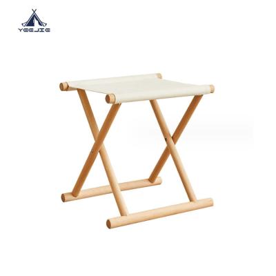 China Modern Yijie Portable Custom Beech Nylon Strap Chair Folding Mini Fishing Camping Wood Stool Chair for sale