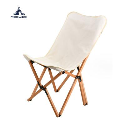 China Modern 2023 Wooden Backpacking Beach Butterfly Camping Folding Camp Chair for sale